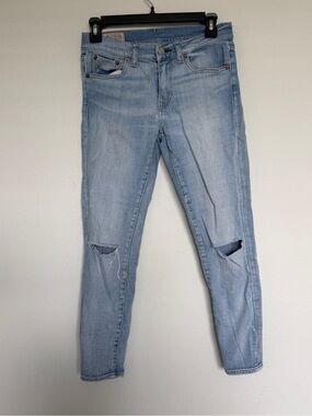 Polo by Ralph Lauren Light Blue Skinny Jeans with Knee Rips